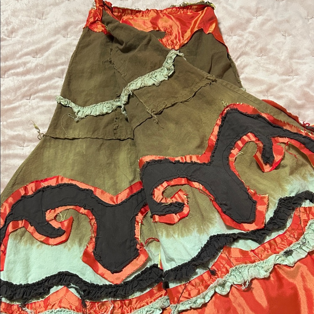 Candie's A-Line Skirt with Orange and Brown Tones - Picture 4 of 4